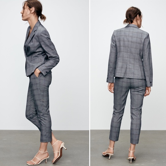 Zara Check Tailored Blazer Jacket US 6 - Picture 2 of 12